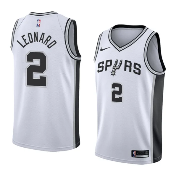 Regata NBA  Swingman San Antonio Spurs Branca/Cinza Leonard #2