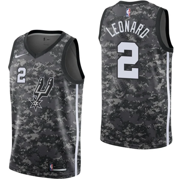 Regata NBA  Swingman San Antonio Spurs Preta Camo Leonard #2