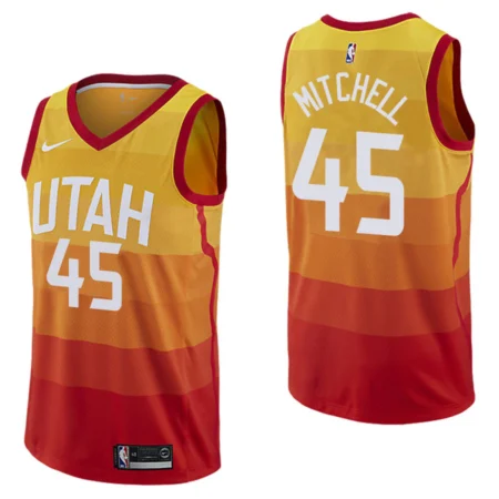 Regata NBA  Swingman Utah Jazz Laranja/Amarela 18-19 Mitchell #45