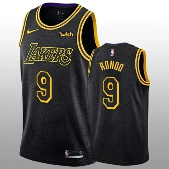 Regata NBA Swingman Los Angeles Lakers Mamba Preta 20-21 Rondo #9