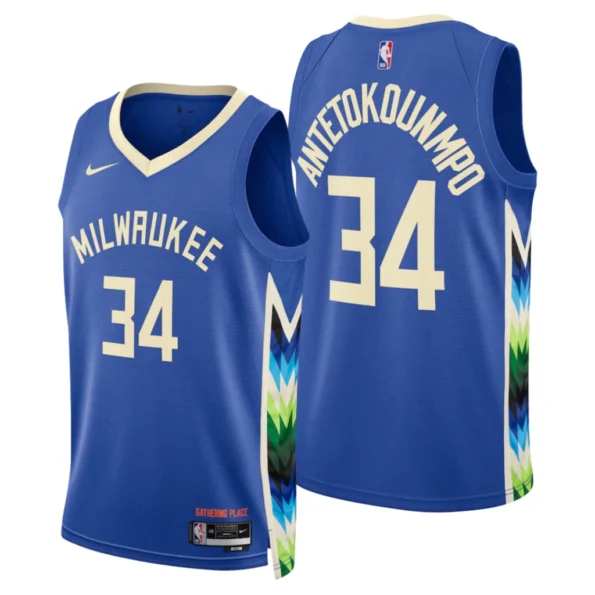 Regata NBA Swingman Milwaukee Bucks Azul 22-23 Antetokounmpo #34