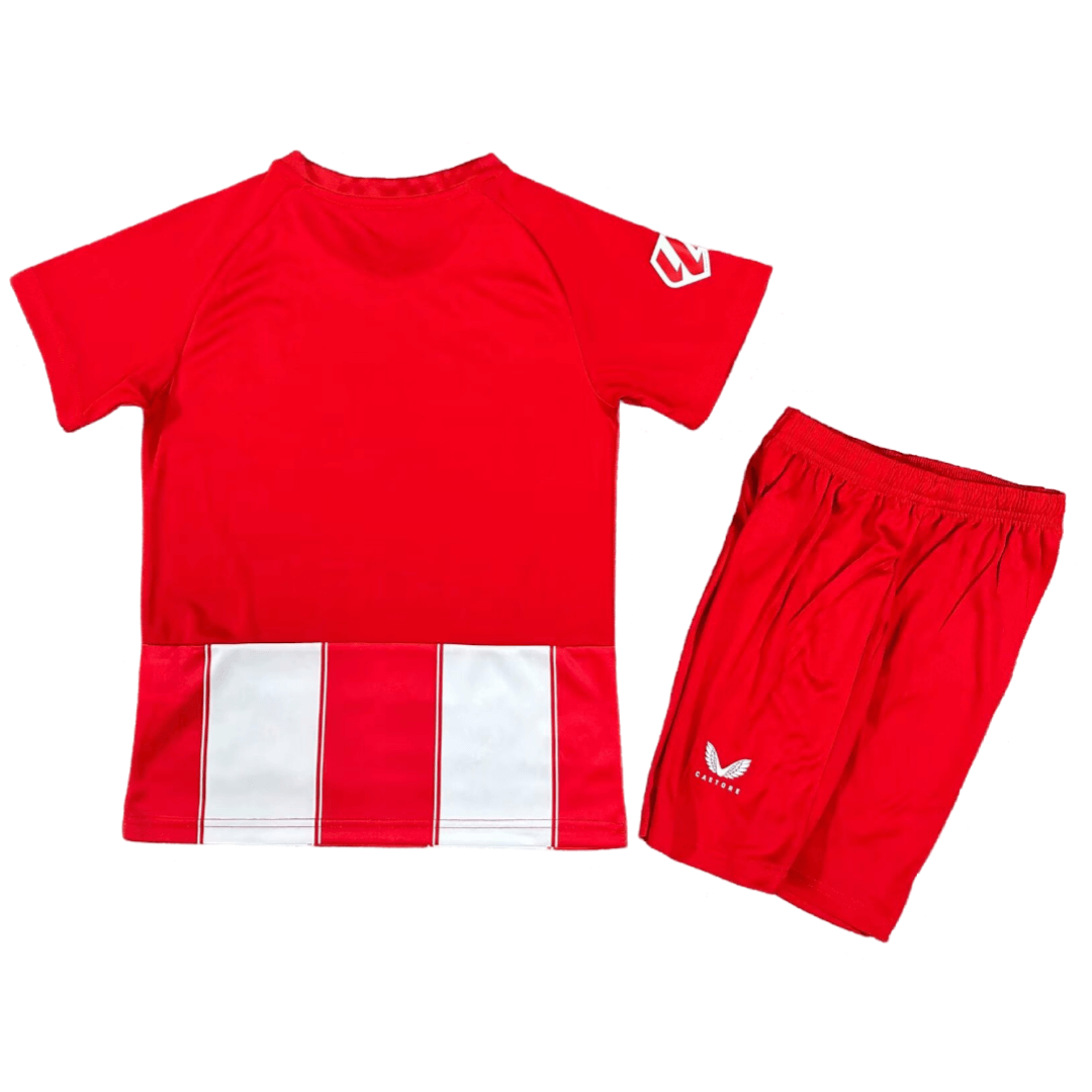 Kit Infantil Titular UD Almería I Vermelha I 2024/25 Unissex Kit Infantil Titular UD Almería I Vermelha I 2024/25 Unissex