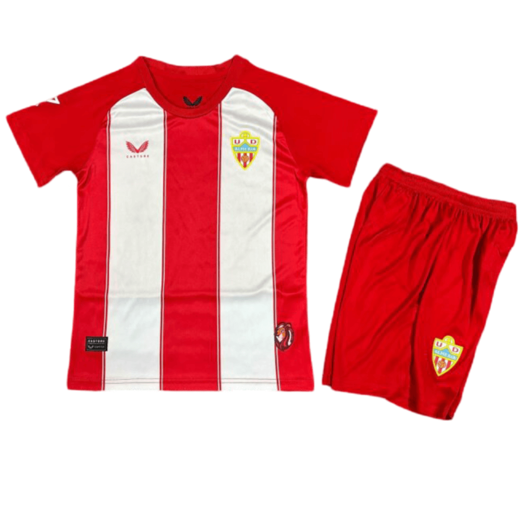 Kit Infantil Titular UD Almería I Vermelha I 2024/25 Unissex Kit Infantil Titular UD Almería I Vermelha I 2024/25 Unissex