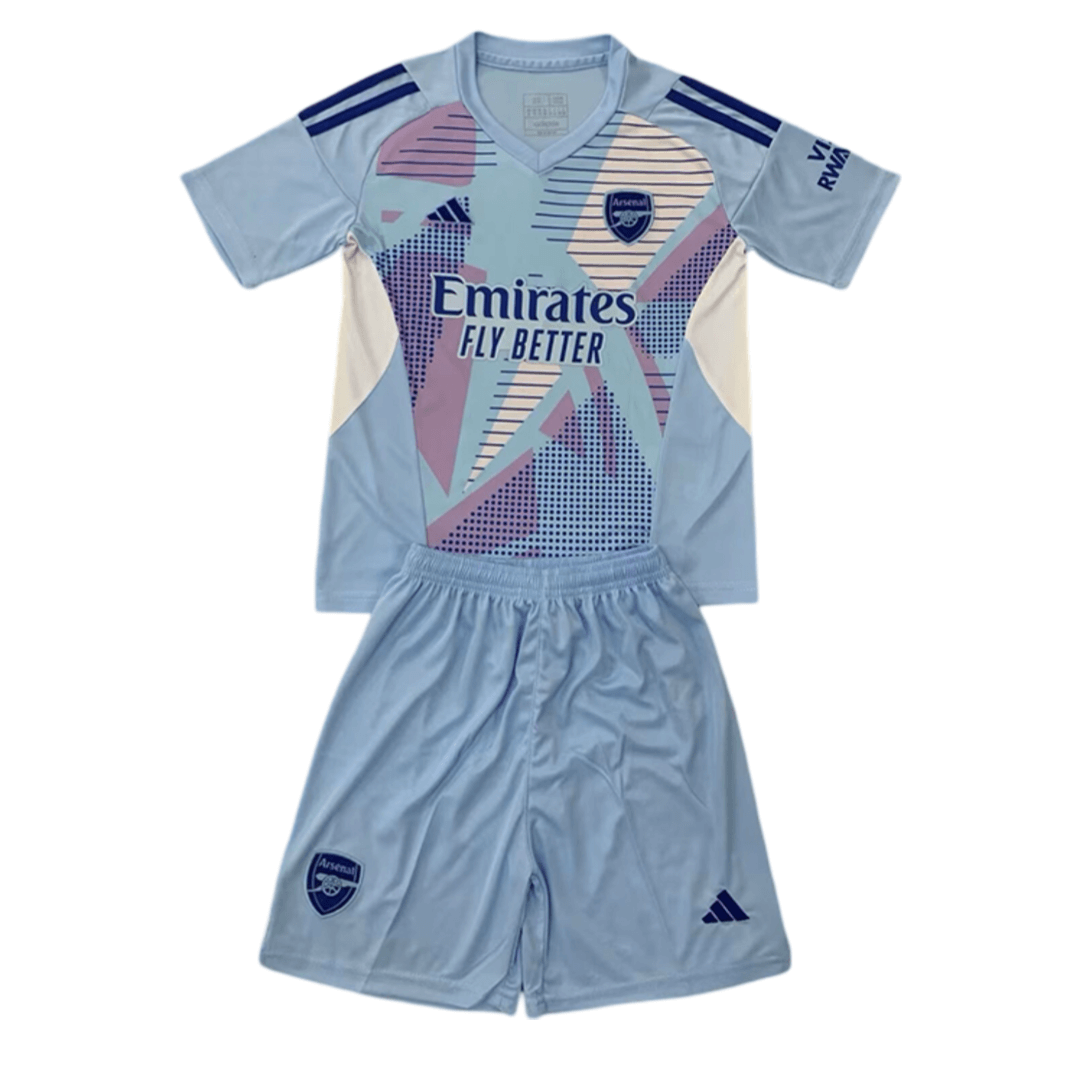 Kit Infantil Arsenal Azul Goleiro 2024/25 Unissex Kit Infantil Arsenal Azul Goleiro 2024/25 Unissex