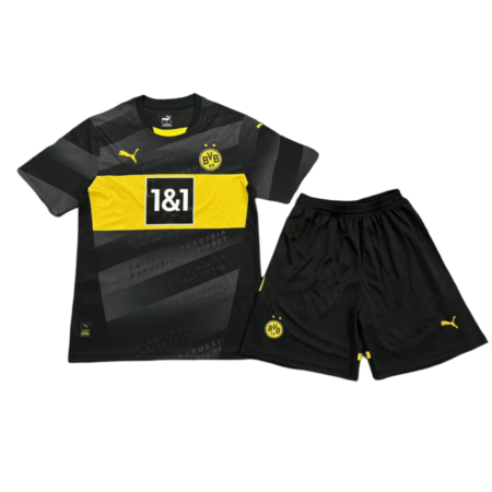 Kit Infantil Borussia Dortmund Preta II Away 2024/25 Unissex