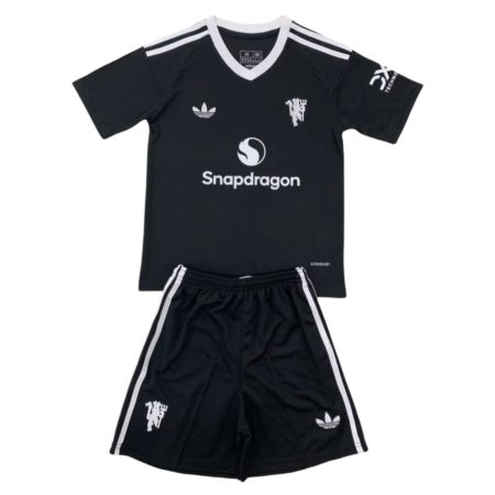 Kit Infantil Manchester United Preta Originals 2024/25 Unissex