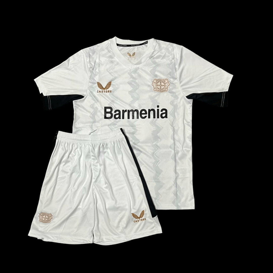 Kit Infantil Bayer Leverkusen Branca II Reserva Unissex Kit Infantil Bayer Leverkusen Branca II Reserva Unissex
