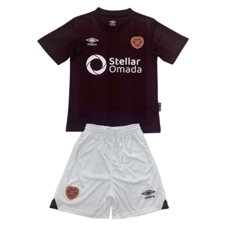 Kit Infantil Heart Of Midlothian FC Home Vinho I 2024/25 Unissex