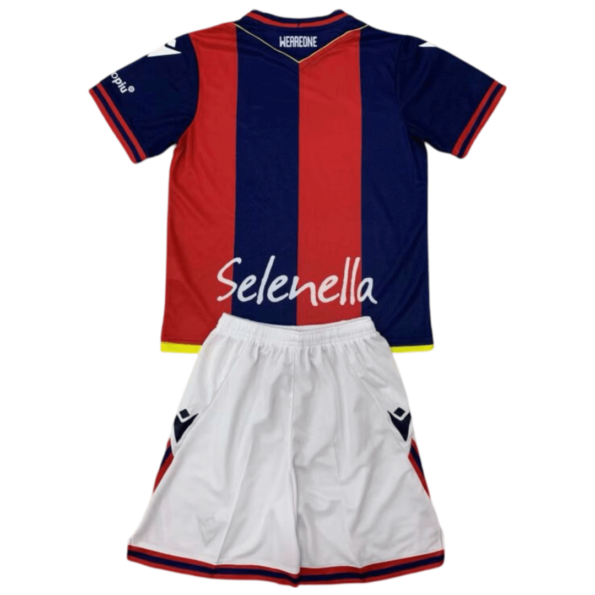 Kit Infantil Bologna FC Azul/Vermelha Home 2024/25 Unissex