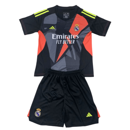 Kit Infantil Real Madrid Preta Goleiro 2024/25 Unissex