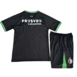 Kit Infantil  Feyenoord Preta Away II 2024/25 Unissex