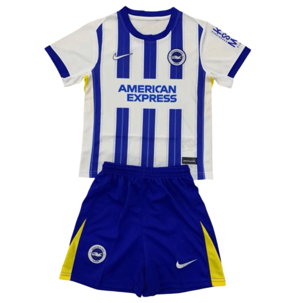 Kit Infantil Titular Brighton Branca/Azul I 2024/25 Unissex