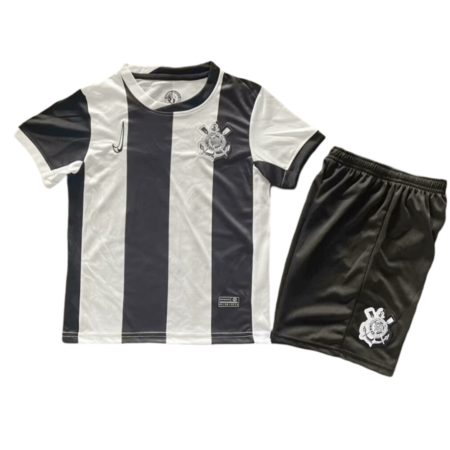 Kit Infantil Corinthians Terceira Preta/Branca 2024/25 Unissex