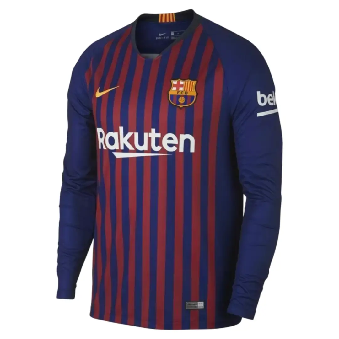 camisa-barcelona-home-2018-19-manga-longa Camisa Barcelona Home I Grená 2018 Manga Longa