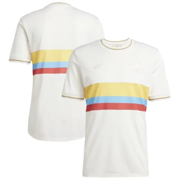 Camisa da Colômbia Branca 100 Anos Retrô 2024/25 Masculina