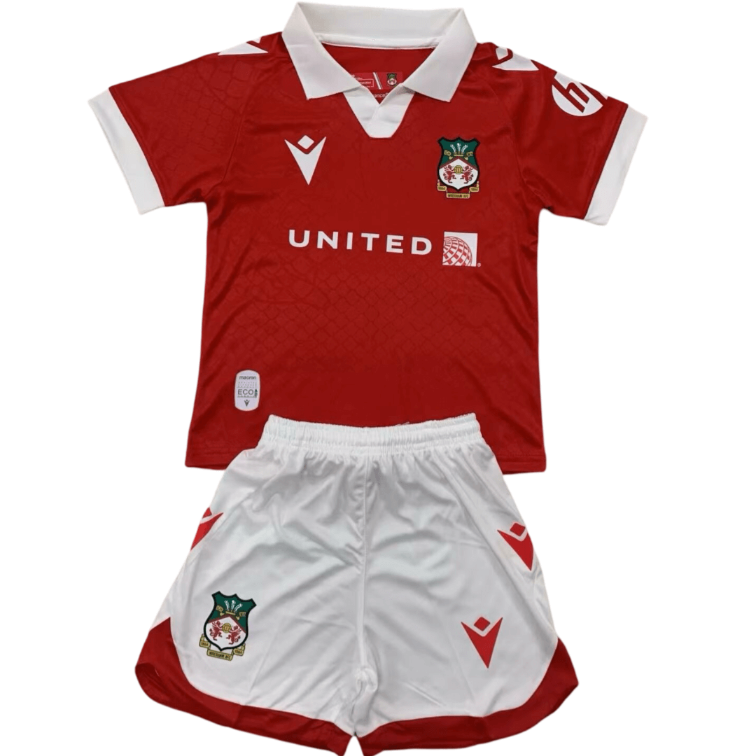 Kit Infantil Titular Wrexham Vermelha I 2024/25 Unissex Kit Infantil Titular Wrexham Vermelha I 2024/25 Unissex