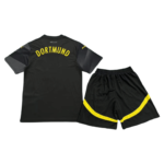 Kit Infantil Borussia Dortmund Preta II Away 2024/25 Unissex