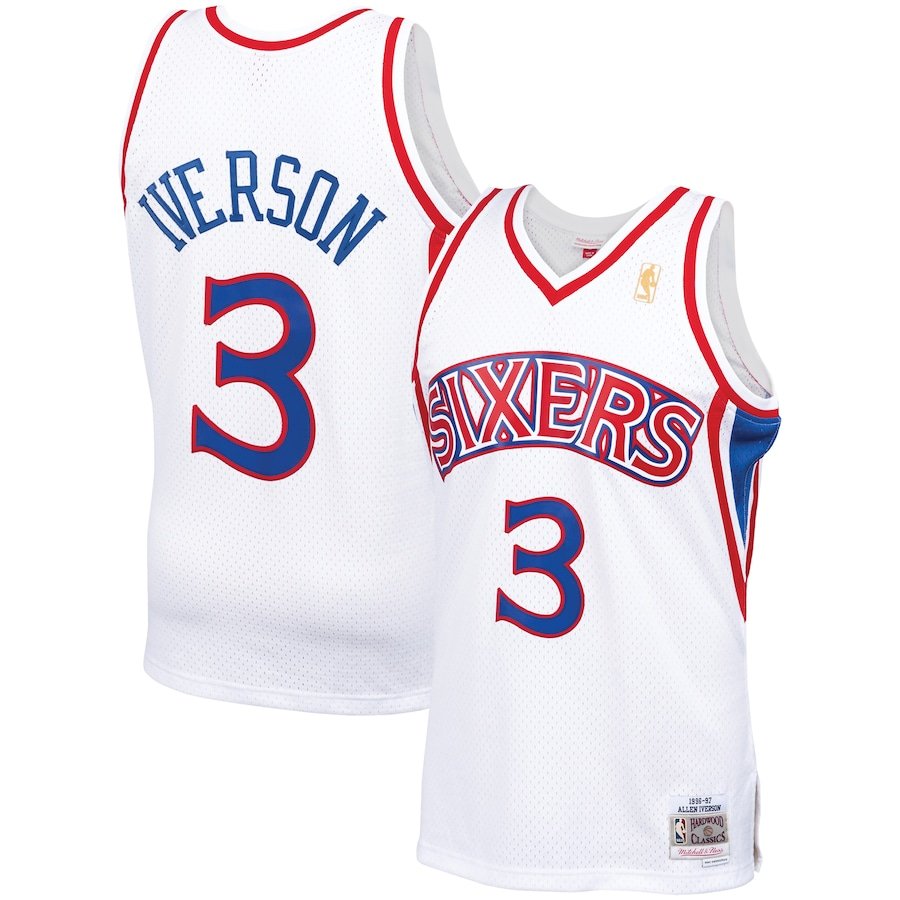 regata-nba-mitchell-ness-philadelphia-76ers-branca-1996-97-iverson-3 Regata NBA Mitchell & Ness Philadelphia 76ers Branca 1996/97 Iverson #3