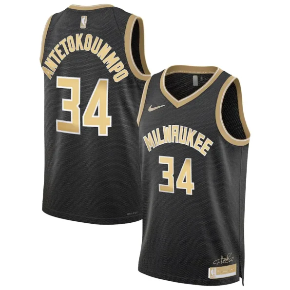 Regata NBA Swingman Select Series Milwaukee Bucks Preta Antetokounmpo #34