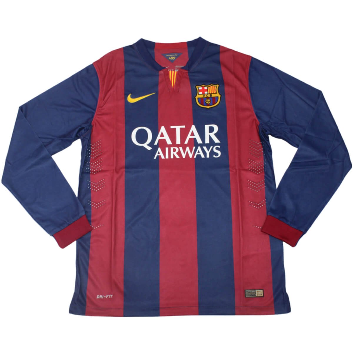 camisa-barcelona-home-2014-15-manga-longa-grena- Camisa Barcelona Home Grená 2014/15 Manga Longa
