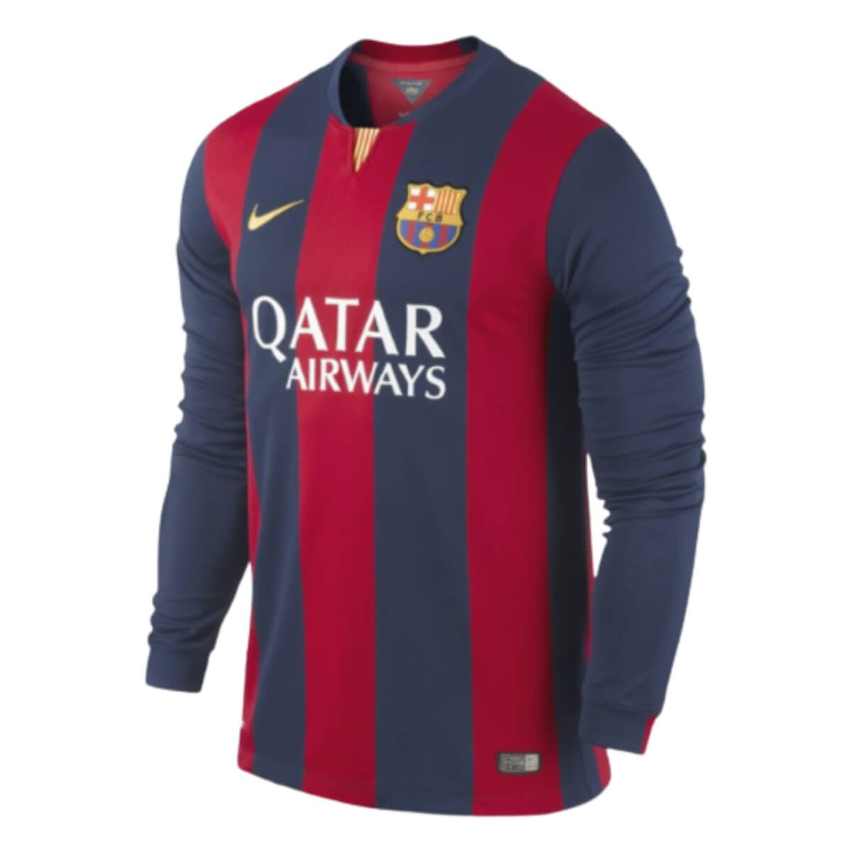camisa-barcelona-home-2014-15-manga-longa-grena Camisa Barcelona Home Grená 2014/15 Manga Longa