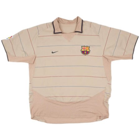 Camisa Barcelona Ronaldinho #10 Bege 2003 Masculina