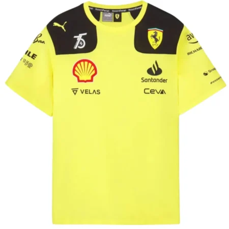 Camisa Scuderia Ferrari F1 Amarela 75 Anos Monza 2022