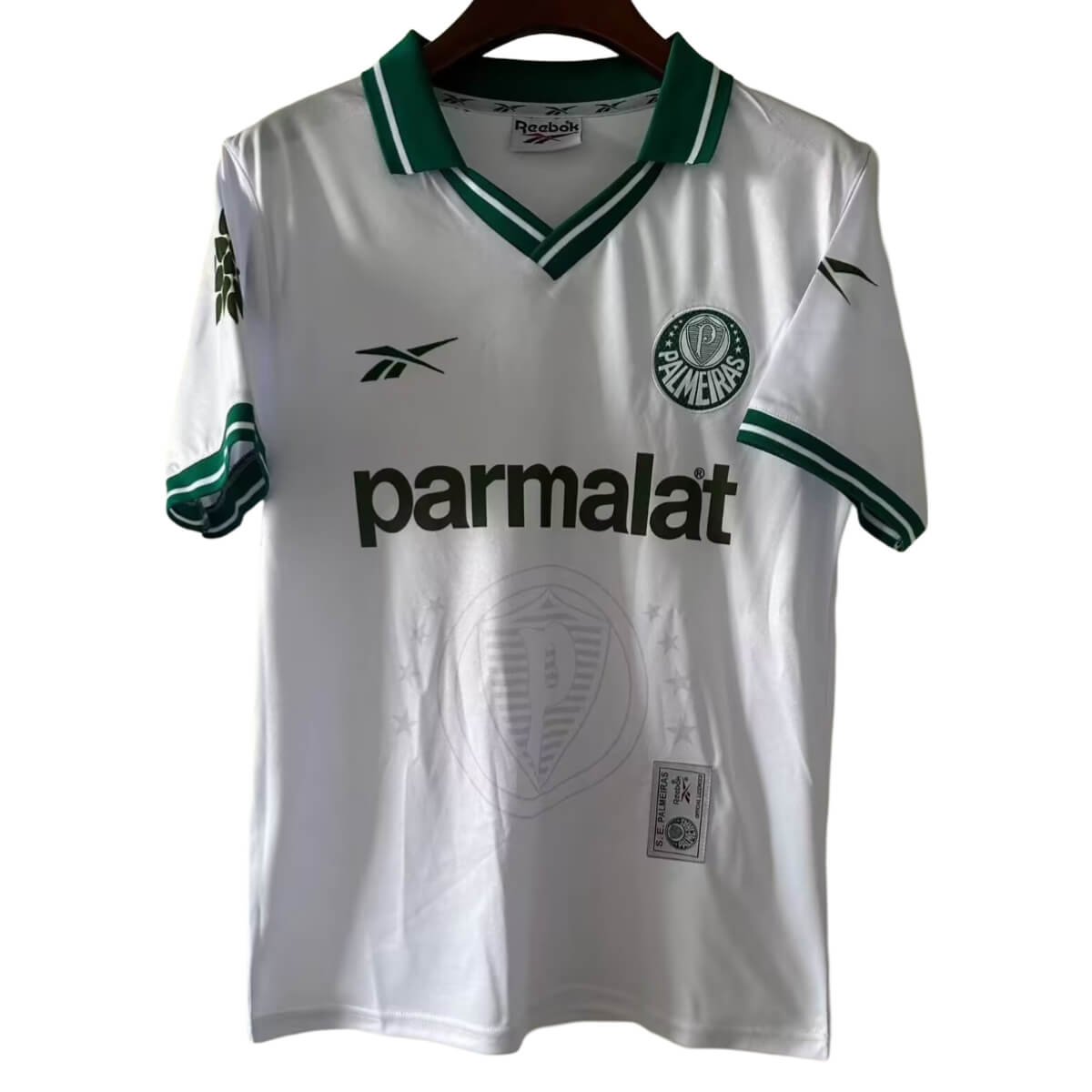 camisa-palmeiras-branca-parmalat-reebok-1997-retro Camisa Palmeiras Branca Parmalat Reebok 1997