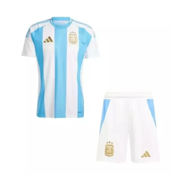 Kit Infantil Argentina Messi #10 Branco Home 2024/25 Unissex