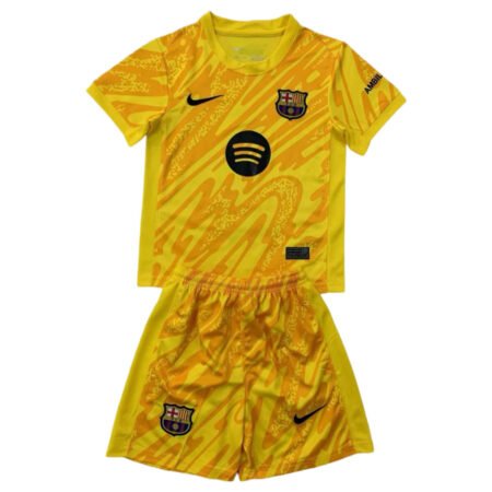 Kit Infantil Barcelona Goleiro Amarelo 2024/25 Unissex