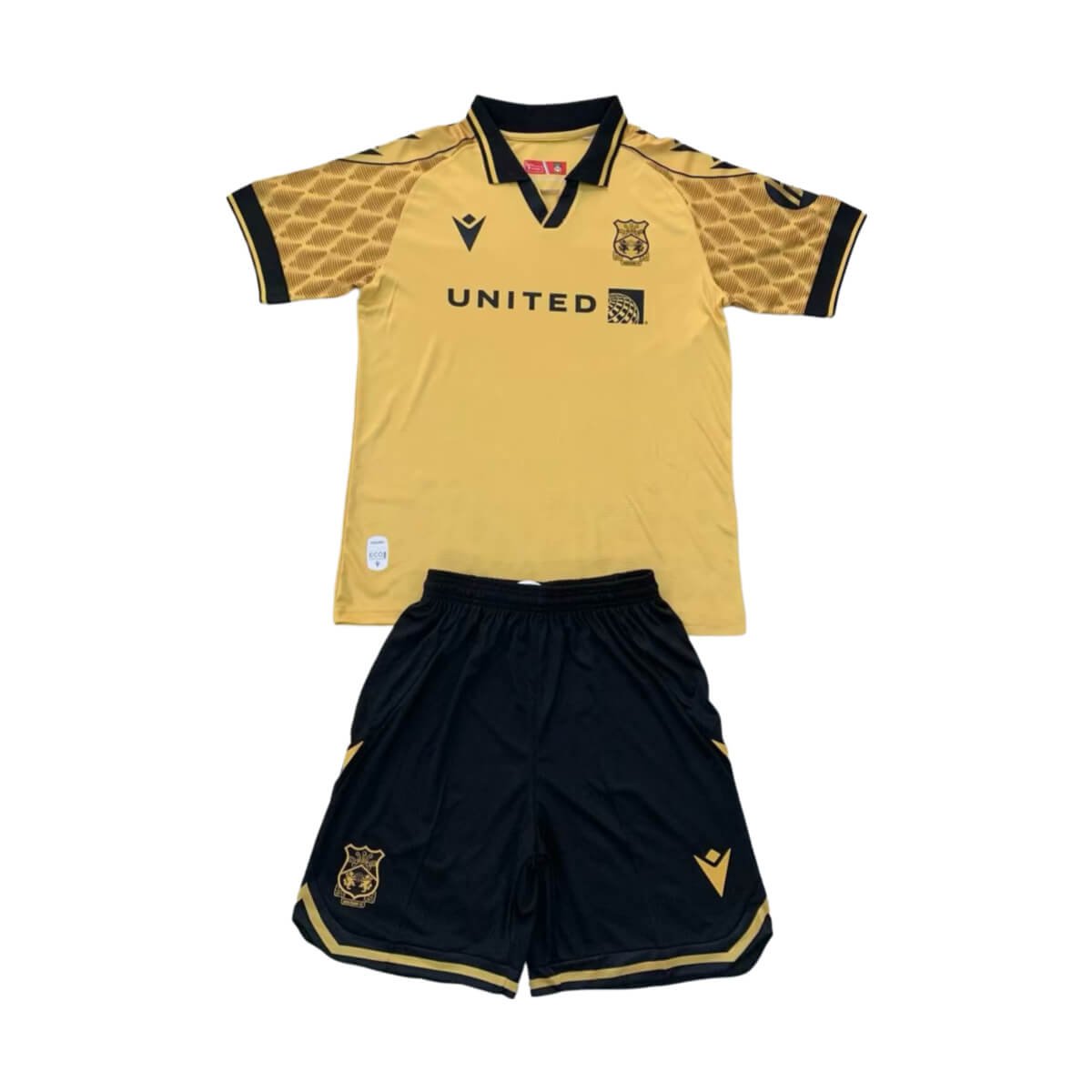 kit-infantil-wrexham-dourada-third-2024-25-unissex Kit Infantil WrexHam Dourada Third 2024/25 Unissex