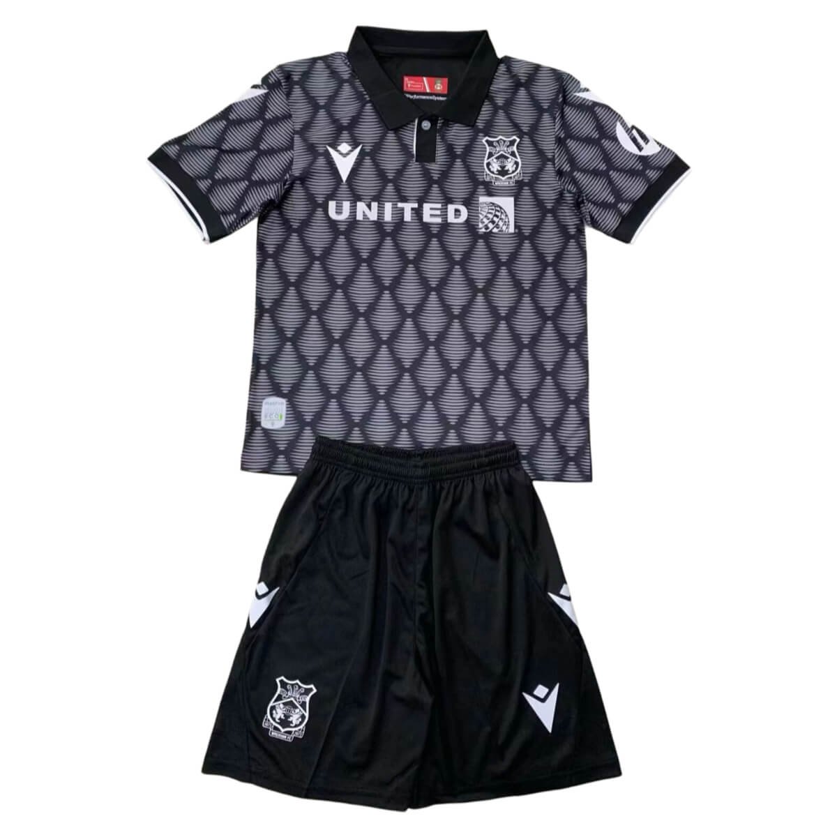 kit-infantil-wrexham-preta-away-2024-25-unissex Kit Infantil WrexHam Preta Away II 2024/25 Unissex