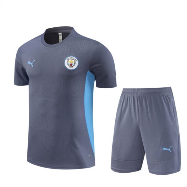 Conjunto Manchester City Treino Camisa e Short Azul 2024/25