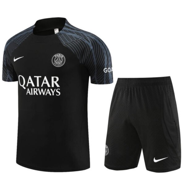 Conjunto PSG Treino Camisa e Short Preta/Cinza 2023/24