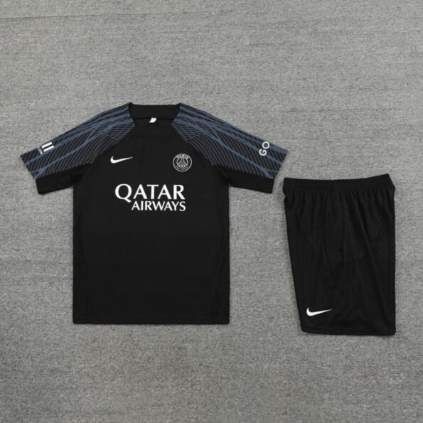 Conjunto PSG Treino Camisa e Short Preta/Cinza 2023/24