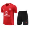 Conjunto Ac Milan Treino Camisa e Short Vermelha 2023/24