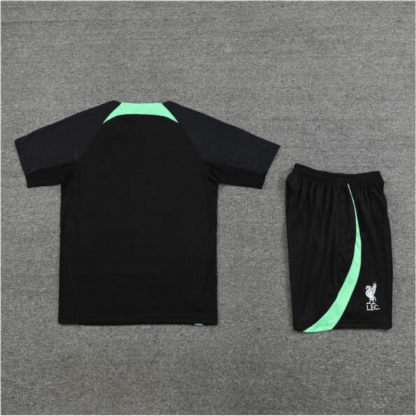 Conjunto Liverpool Treino Camisa e Short Preto/Verde 2023/24