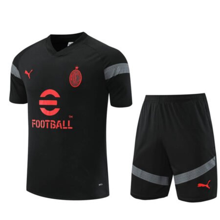 Conjunto Ac Milan Treino Camisa e Short Preto 2022/23