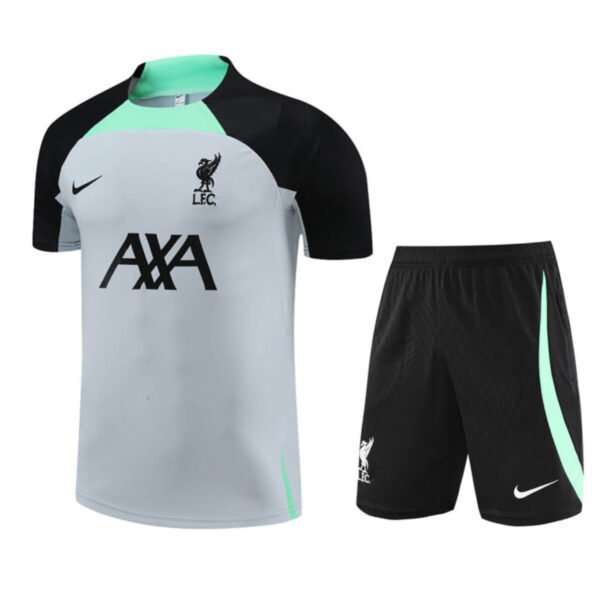 Conjunto Liverpool Treino Camisa e Short Cinza/Preto 2023/24