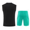 Kit Regata e Short Real Madrid Treino Preto/Verde 2022/23