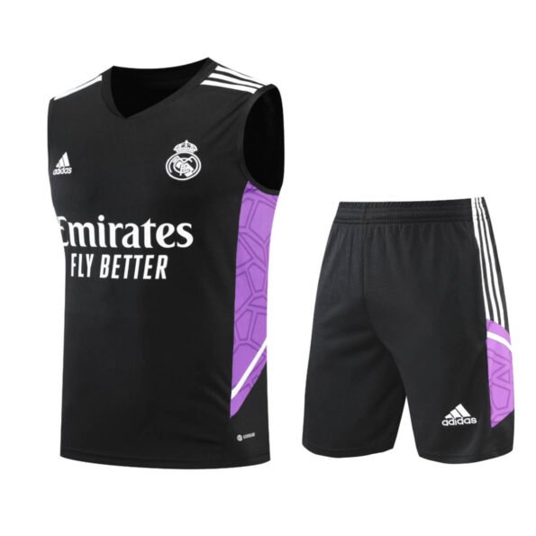 Kit Regata e Short Real Madrid Treino Roxo/Preto 2022/23