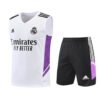 Kit Regata e Short Real Madrid Treino Branco/Preto 2022/23