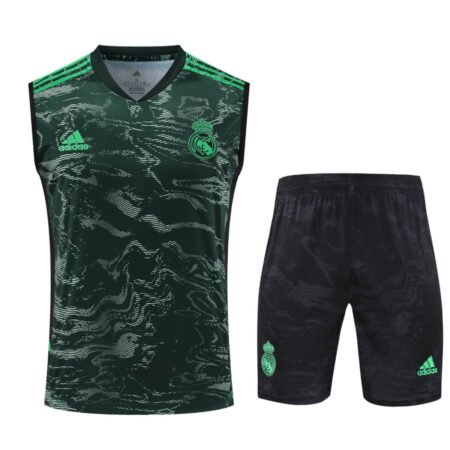 Kit Regata e Short Real Madrid Treino Verde/Preto 2023/24