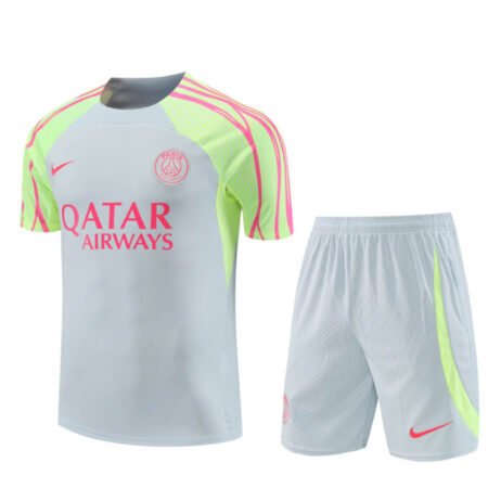 Conjunto PSG Treino Camisa e Short Cinza/Verde 2023/24