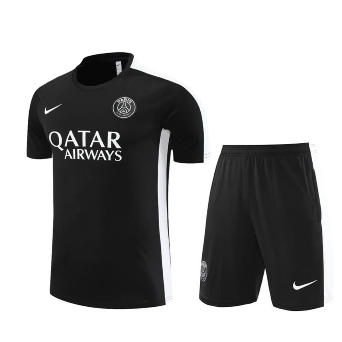Conjunto PSG Treino Camisa e Short Preta Jordan 2023/24 - Malta
