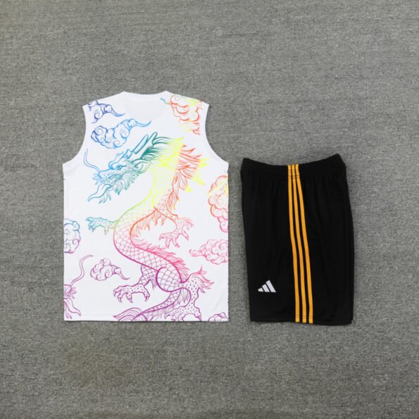 Kit Regata e Short Real Madrid Treino Branca Dragão 2024/25