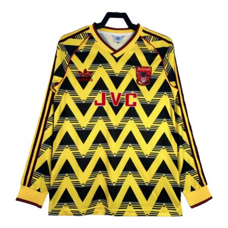 Camisa Arsenal Amarela 1991 Manga Longa Retrô