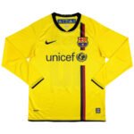 camisa-barcelona-amarela-2008-09-away-messi-10-manga-longa