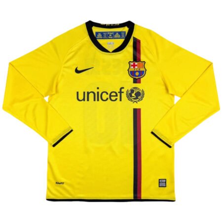 Camisa Barcelona Amarela MESSI #10 2008/09 Manga Longa