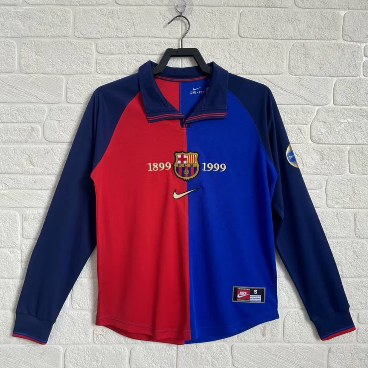 camisa-barcelona-home-1999-1899-manga-longa Camisa Barcelona 1999/1899 Manga Longa Home Retrô